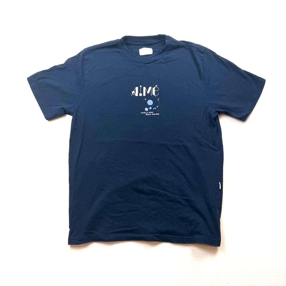 Aime Leon Dore Navy Blue Graphic Tshirt Size Large Queens New York